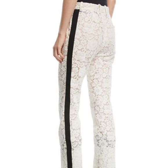 CALVIN KLEIN Ivory lined lace pants black stripes - Picture 7 of 11